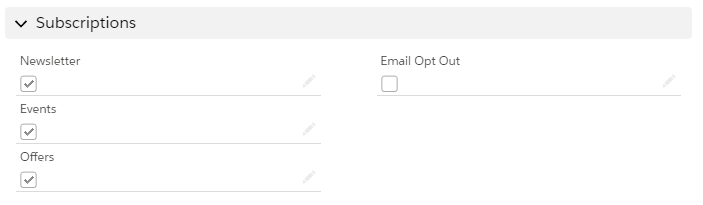 Custom profile and subscription center integrated with Sales/Service ...